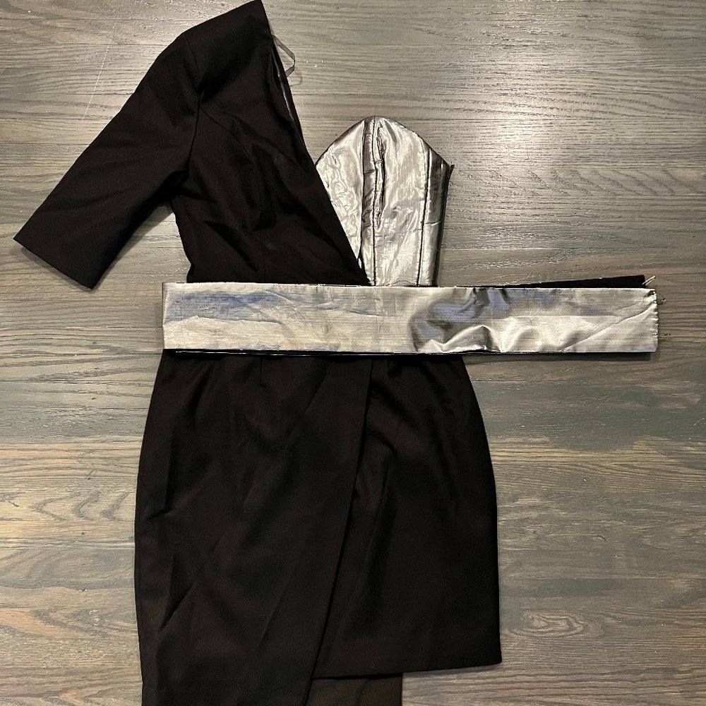 Asilio -Can't leave her Dress- Black and silver asymmetric